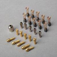 10Pcs 0.5mm-3.2mm Brass Dremel Collet Mini Drill Chucks 5Pcs 3.2mm Silver Collets 10Pcs 9mm Carbon Motor Brushes 1Pc Screw Cap