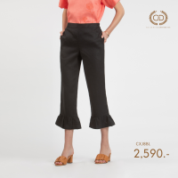 C&amp;D Linen Pants ทรง Ruffle Pants ขายาวห้าส่วน เนื้อผ้าลินินพรีเมี่ยม  กางเกง กางเกงขายาวผญ กางเกงขายาว (CXJ8BL)