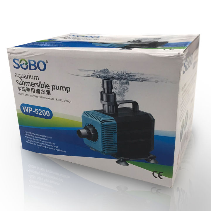 sobo-wp-5200-ปั๊มน้ำตู้ปลา-บ่อปลา-กำลังไฟ-75w-3500ลิตร-1ช-ม-wp5200