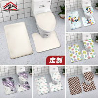 Spot parcel post Thickened Toilet Floor Mat Car Flannel Bathroom Toilet Set Bath Mat Custom Size Color Craft Pattern