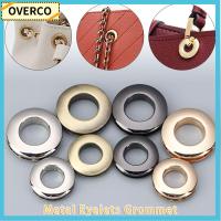 OVERCO เครื่องประดับ ฮาร์ดแวร์สำหรับกระเป๋าเดินทาง เครื่องหนัง ด้วยสกรู หัวเข็มขัดกระเป๋าถือ รูโลหะผสม ปุ่มตาไก่ ตาไก่โลหะ