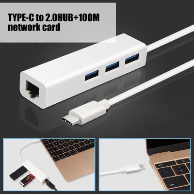 【CW】 Kabel adaptera do komputera Macbook PC LAN wiele USB-C USB 3.1 typ-C na RJ45 Ethernet Lan Adapter Hub szybka dostawa nowość