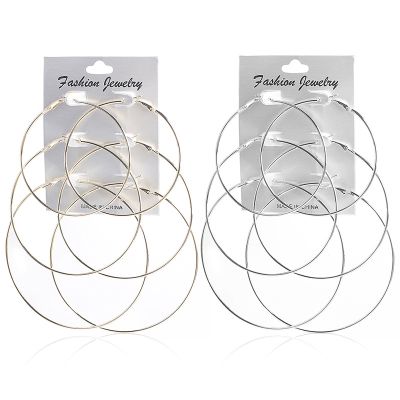 Exaggerated Pairs Of Metal Size Circle Earrings Earrings Personality Trendy Nightclub Earrings Women