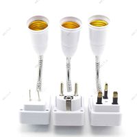 AC 110V 220V E27 Lamp Bulb Adapter Flexible Light Bases Plug Holder Converter Switch Power Socket 20CM EU/US/UK Plug WB15TH