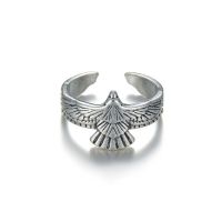 Bohemia Beautiful Viking Raven Rings Talisman Open Silver Color Eagle Bird Ring For Women Men High Quality Viking Jewelry