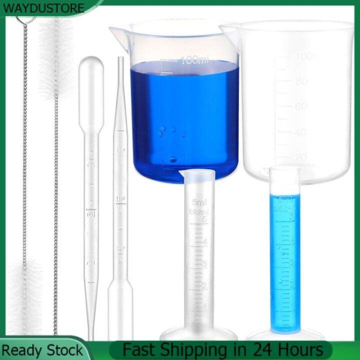 WAYDUSTORE Beaker Test Glass Pipette Plastic Flask Jars Brushes