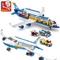 463Pcs City Airport Airbus Aircraft Airplane Plane Brinquedos Avion Model Building Blocks Bricks Educational Toys for Children