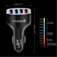 ⭐โปรพิเศษ+ Quick Charger 3.0 Car Charger Adapter 7A QC3.0 Turbo Fast ชาร์จ 4 USB ชาร์จศัพท์มือถือในรถ Wow สุด