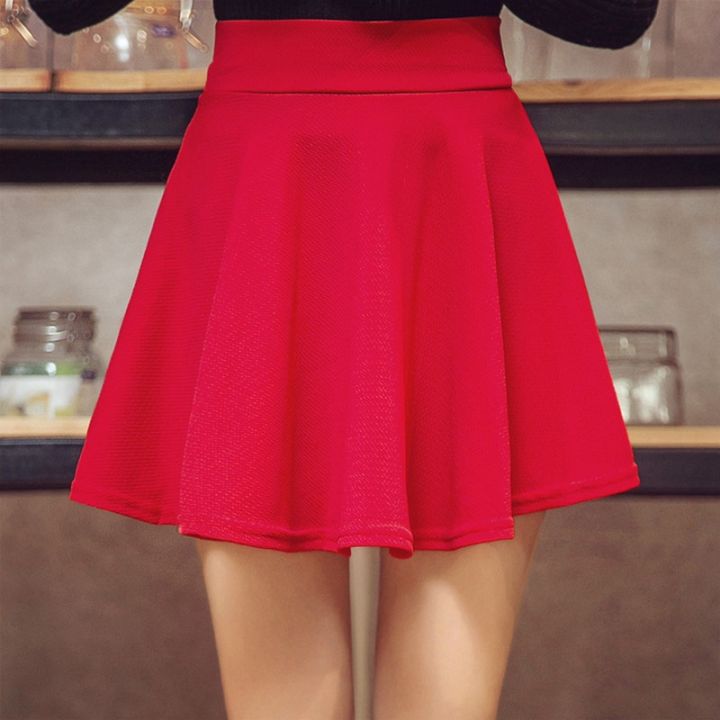 cc-color-pleated-skirt-short-skirts-waist-elastic-ladies-tutu-school-faldas-gown