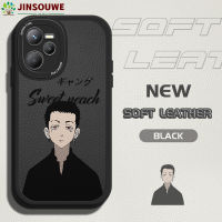 Jinsouwe เคส Realmc35 Realmec35 C35 Realme สำหรับฝาครอบหนัง PU การ์ตูนเด็กหญิงเด็กชาย Mitsuya Takashi