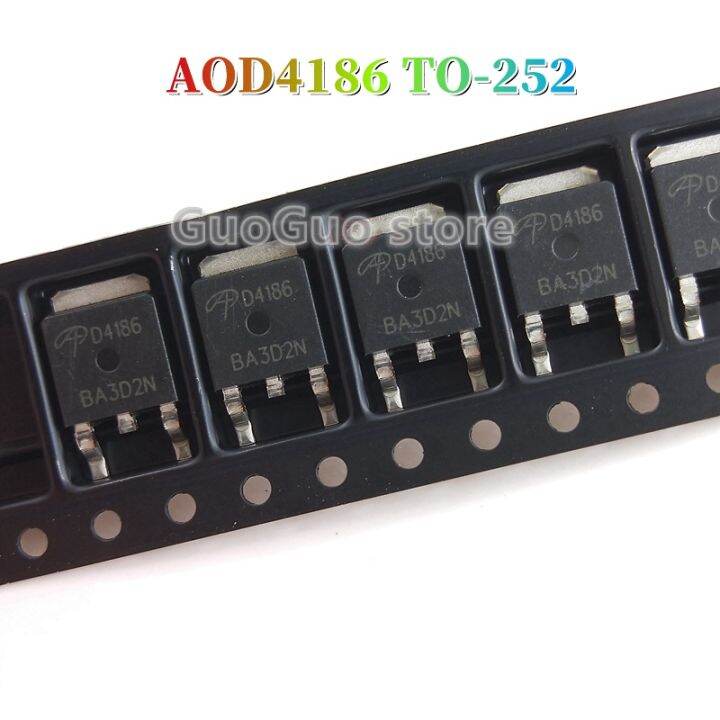 10pcs D4186 TO-252 AOD4186 TO252 35A/40V N-Channel MOSFET Transistor ...