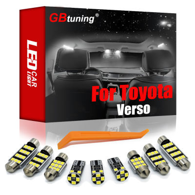 GBtuning Canbus LED Interior Light Kit 10PCS For Toyota For verso 2009 2010 to 2014 2015 Car Reading Room Dome Lamp Accessories