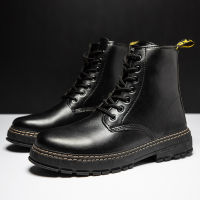 2021 Spring and Autumn New Casual Fashion Mens Boots Lace-up Comfortable Leather Shoes Male Flat Brand Designer Martin Boot Men