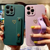 yqcx001 sell well - / Wrist Strap Matte Phone Case For iPhone 13 Pro Max 12 11 XS Max XR 7 8 Plus 13Pro 11 14 Soft Silicone Cute Love Heart Back Cover