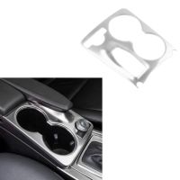 ☇ Car Silver Stainless Steel Console Water Cup Holder Frame Cover Trim for Mercedes Benz GLK X204 2008-2015