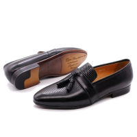 Winter Shoes Mens Loafers Genuine Leather Hand Painted Slip On Mens Dress Shoes Wedding Elegant Casual Business Shoes