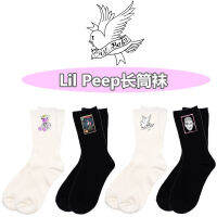 5ชิ้น29*6.5เซนติเมตร Lil Peep ถุงเท้าผ้าฝ้ายสำหรับผู้หญิงถุงเท้าพิมพ์ลายการ์ตูนนักเรียนถุงเท้าสไตล์เกาหลีถุงเท้าระบายอากาศ