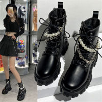 Lisa Fashion womens bootsรองเท้าบูทแฟชั่นสตรีรองเท้าบูทผู้หญิงไข่มุกส้นสูง