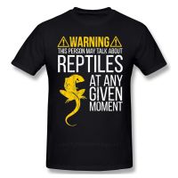 Custom Reptile Warning Caution Lizard T Shirt Male Plus Size Homme O-Neck Tee Shirts Oversize Shirt Plus Size