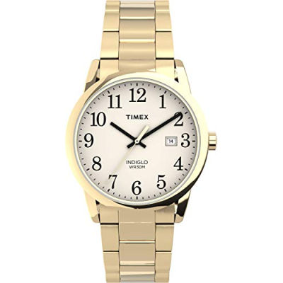 Timex Mens Easy Reader Date Stainless Steel Bracelet 38mm Watch Gold-Tone/Cream