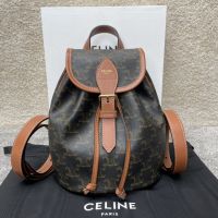 CELINE MINI BACKPACK FOLCO IN TRIOMPHE CANVAS AND CALFSKINTAN