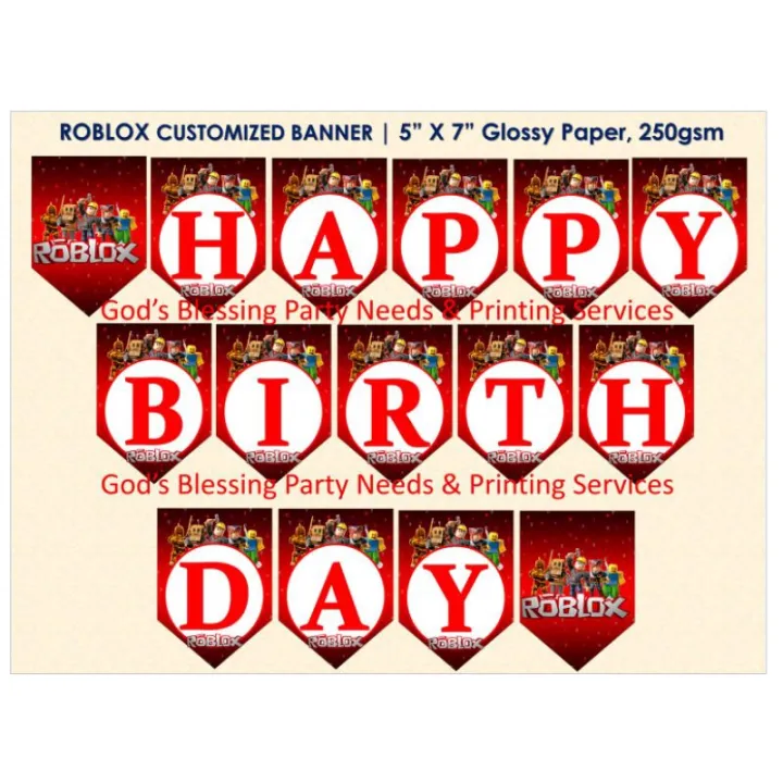 ROBLOX CUSTOMIZED BIRTHDAY BANNER 1Set Lazada PH Roblox customized birthday banner 1set lazada ph