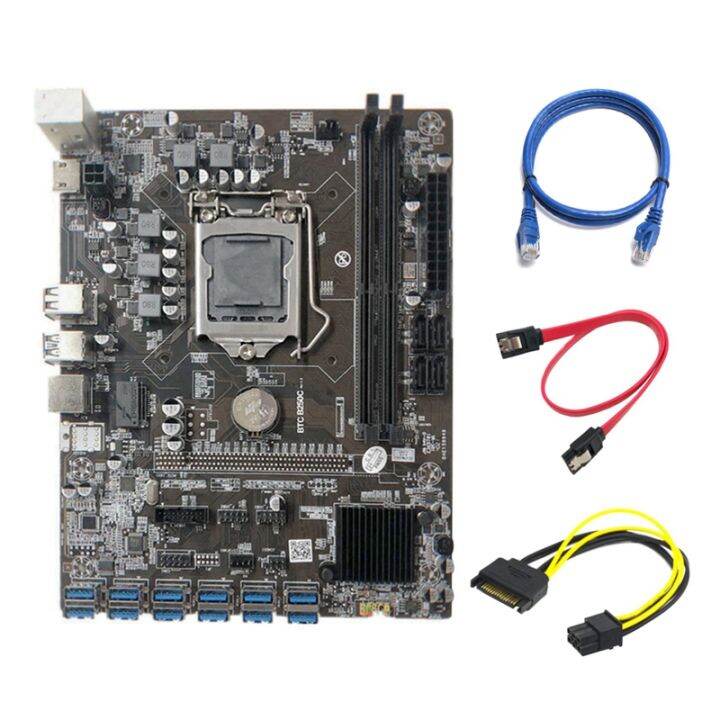 b250c-miner-motherboard-sata-15pin-to-6pin-cable-rj45-cable-sata-cable-12-pcie-to-usb3-0-gpu-slot-lga1151-ddr4-for-btc