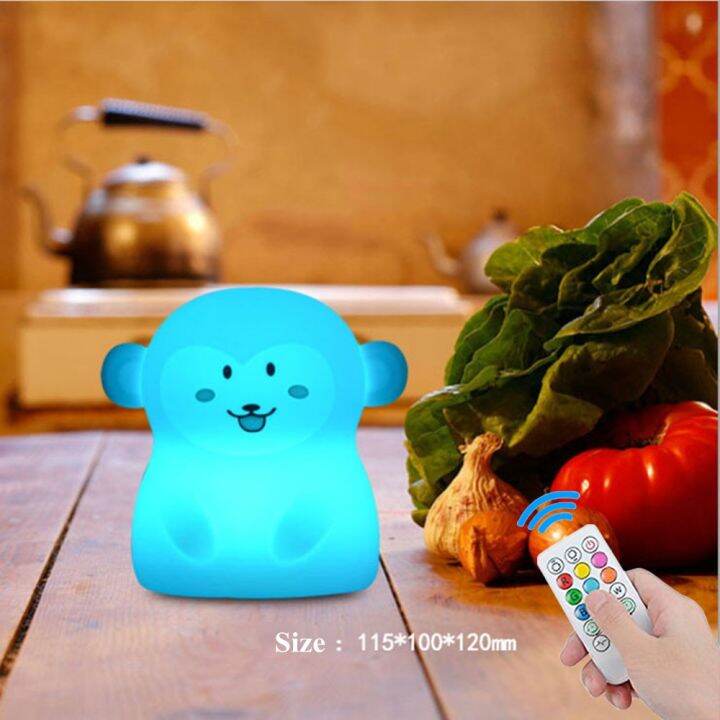 bear-dog-fox-led-night-light-touch-sensor-remote-control-9-colors-timer-usb-rechargeable-silicone-animal-lamp-for-kids-baby-gift