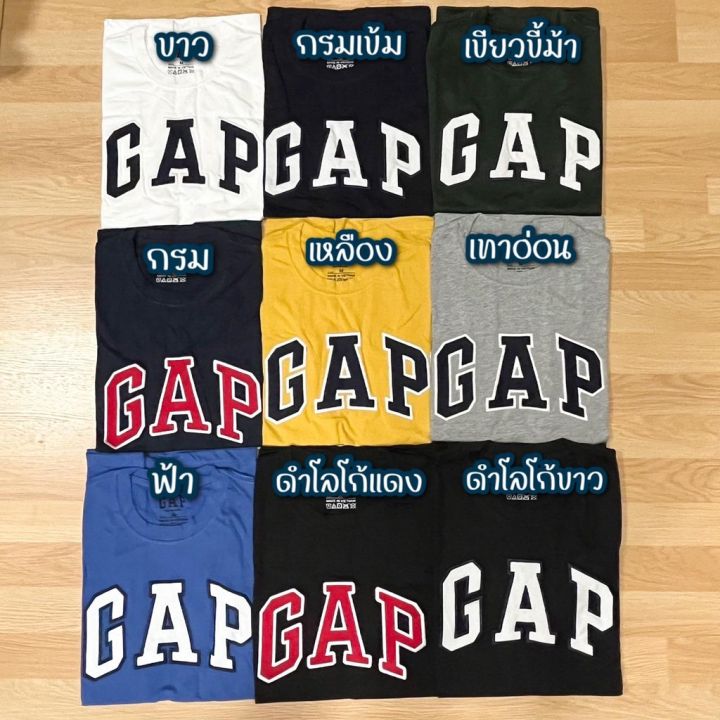 เสื้อยืดคอกลม-ผ้าคัตต้อน-ปัก-gap-แฟชั่น