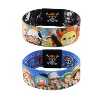 ONE PIECE Japanese Anime Men Women Wide Band Bangles Armband Luffy Stretch Wristband Bracelets Fashion Accessories