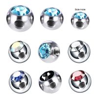 10Pcs 14/16G 3/4/5mm Side Hole Screw Crystal Replacement Ball Bead Nose Tragus Helix Piercing Balls Earrings Jewelry Accessories Body jewellery