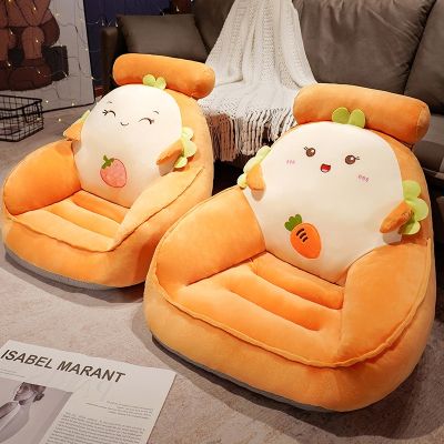 【CW】❐  Cartoon Stuffed Sofa Cushion Kawaii Soft Waist Support Floor Kids Futon