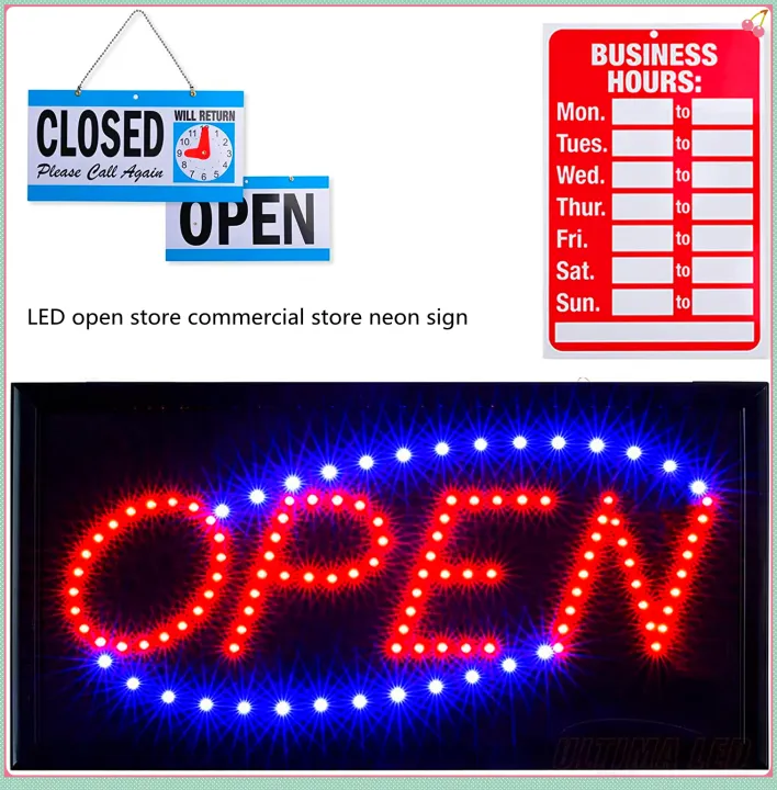 Super bright LED open store commercial store neon sign animation motion ...