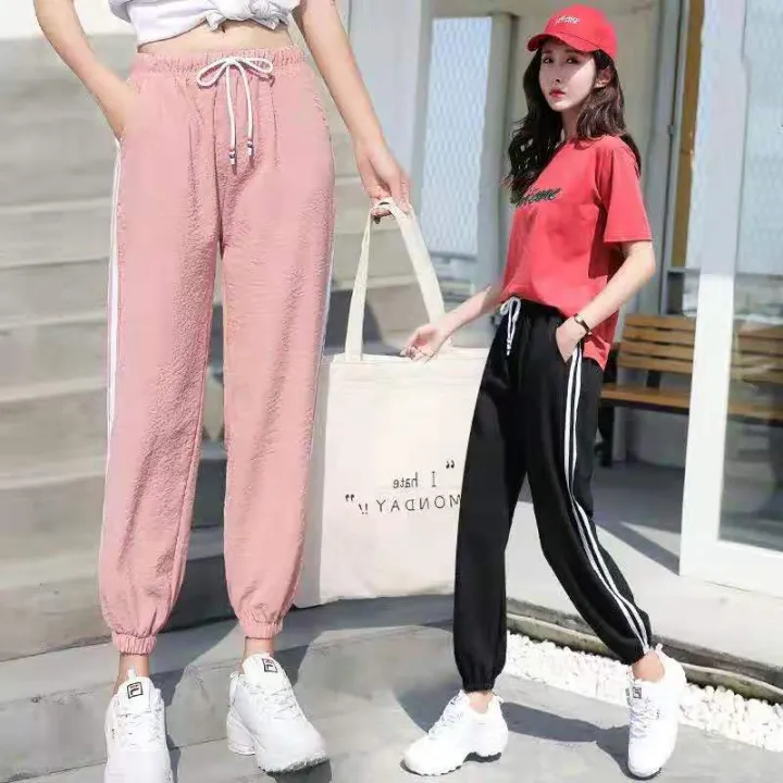 Korean Dual Stripe Jogger Pants Track Candy Pants Lazada Ph 0650