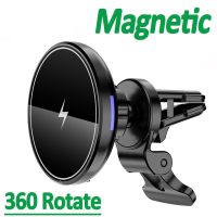 15W Magnetic Wireless Charger Car Phone Holder for Macsafe iPhone 14 13 12 Pro Max Mini Fast Charging Station Car Charger Mount