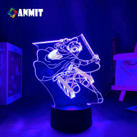 Newest Attack on Titan Acrylic 3d Lamp Ackerman for Home Room Decor Light Child Gift Ackerman LED Night Light Anime