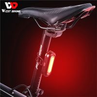 ✙ WEST BIKING LED Bicycle Light Rechargable 6 Light Mode MTB Road Bike High Visibility Rear Light Safety Cycling Warning Taillight