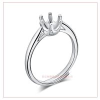 Open end ring Moissanite ring Round 4-5-6-7-8-9-10mm Ring frame 925 Sterling Silver Plated Platinum