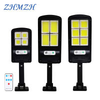 Remote control LED Solar Street Lights PIR Motion Sensor Smart Garden Lamp 120COB Solar Flood Light Outdoor Wall Lamp Waterproof