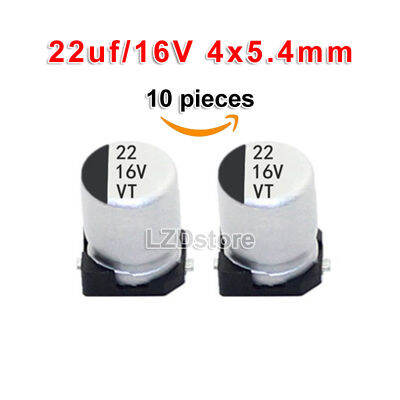 10ชิ้นตัวเก็บประจุแบบอิเล็กโทรไลติกอลูมิเนียม SMD 16V22UF 4*5.4มม. 16V 22UF 4X5.4มม. 22 Uf/ 16V แบบใหม่ดั้งเดิม