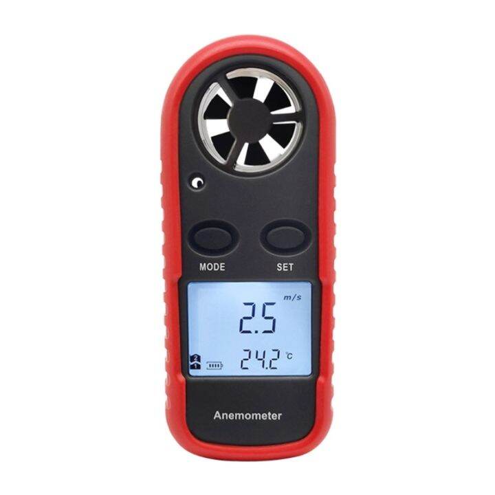 Handheld Anemometer Backlight Wind Speed Temperature Measuring Meter