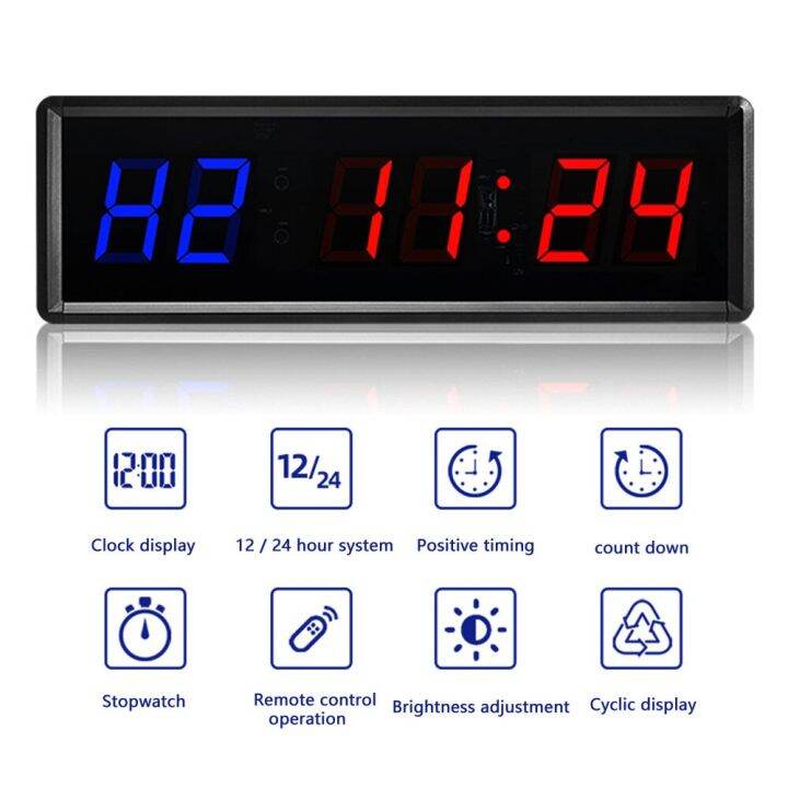 Gym Timer,LED Interval Timer Digital Countdown Wall Clock Fitness Timer