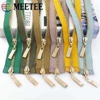 ✐ 1pc Meetee 80/100/120cm 5 Auto Lock Metal Zipper Gold Double-slider Zippers for Jacket Coat DIY Bag Clothing Sewing Accessories