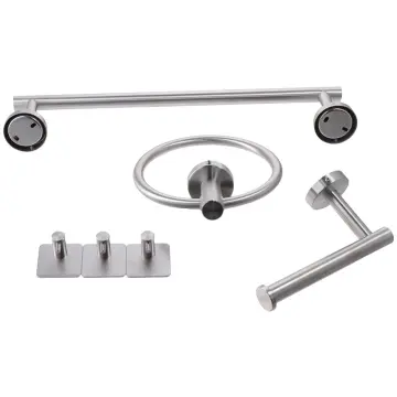 6 Piece Towel Bar Set Bath Accessories Bathroom Hardware - 304 Brushed  Nickel