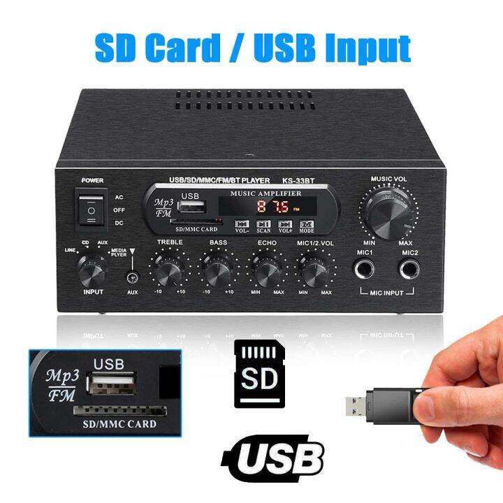 เครื่องขยายเสียงเมมโมรีการ์ด-usb-แอลอีดีเครื่องขยายเสียงดิจิทัล-hifi-ks-33bt-เครื่องขยายเสียง2x450w-บลูทูธสเตอริโอ