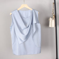 Womens Top Camisole Summer Fashion Female Ice-Silk Sling Smooth Soft Solid Color Satin Sleeveless Bottoming Shirt Halter Vest