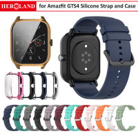 20mm สายนาฬิกาสายซิลิโคนและเคส TPU สำหรับ Amazfit GTS4 สายนาฬิกาข้อมือแบบนุ่มสบายเปลือกสายสำรองสำหรับ Amazfit GTS 4