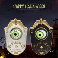 Electric Doorbell Halloween Door Pendant Creative One-eyed Door Bell with Horror Sound Haunted House Home Party Decoration Prop