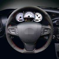 Black Artificial Leather Car Steering Wheel Cover for Peugeot 408 2014 2015