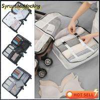 SYRUPSHADDOCKING กระเป๋าใส่ที่จัดเก็บ DIY เดินทางกันน้ำความจุสูงที่จัดเก็บเสื้อผ้าหลากสีสำหรับกระเป๋าเดินทาง7ชิ้น/เซ็ต